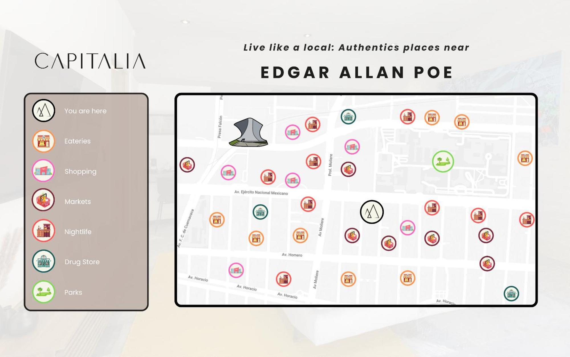 Capitalia - Luxury Apartments - Edgar Allan Poe Mexico by Eksteriør bilde